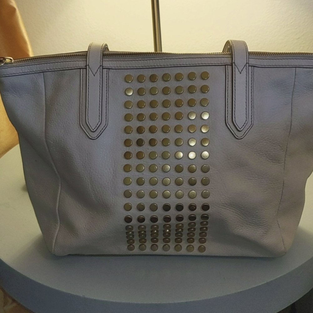 Fossil Cream Studded Tote